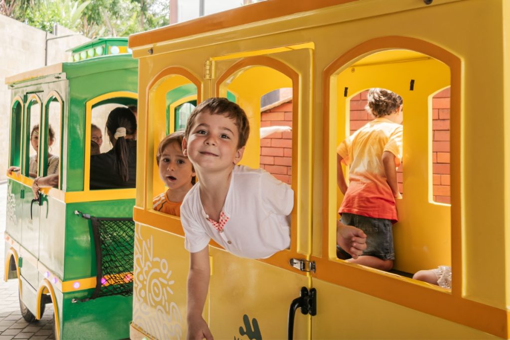 train riding at mai main playground